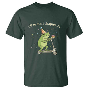 Off To Start Chapter 21 T Shirt Funny Frog Scooter 21st Birthday Gift