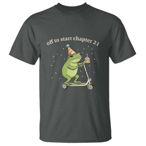 Off To Start Chapter 21 T Shirt Funny Frog Scooter 21st Birthday Gift