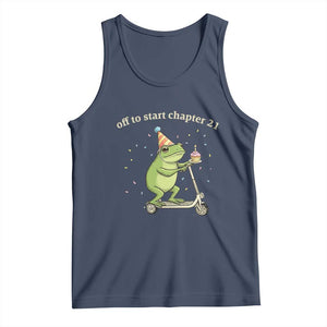 Off To Start Chapter 21 Tank Top Funny Frog Scooter 21st Birthday Gift