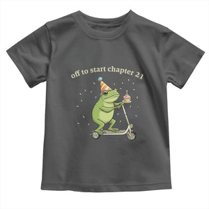 Off To Start Chapter 21 Toddler T Shirt Funny Frog Scooter 21st Birthday Gift