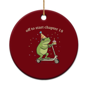 Off To Start Chapter 18 Ceramic Ornament Funny Frog Scooter 18th Birthday Gift