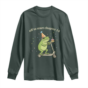 Off To Start Chapter 18 Long Sleeve Shirt Funny Frog Scooter 18th Birthday Gift