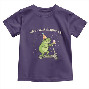 Off To Start Chapter 18 Toddler T Shirt Funny Frog Scooter 18th Birthday Gift