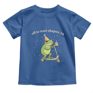 Off To Start Chapter 18 Toddler T Shirt Funny Frog Scooter 18th Birthday Gift