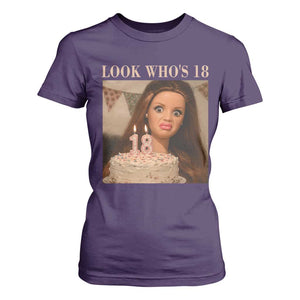 Look Who's 18 T Shirt For Women Funny Birthday Doll Face Meme