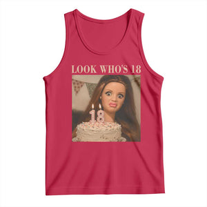 Look Who's 18 Tank Top Funny Birthday Doll Face Meme