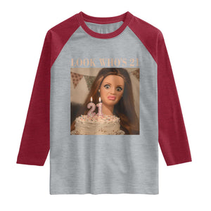Look Who's 21 Raglan Shirt Funny Birthday Doll Face Meme