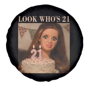 Look Who's 21 Spare Tire Cover Funny Birthday Doll Face Meme