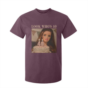 Look Who's 40 T Shirt For Kid Funny Birthday Doll Face Meme