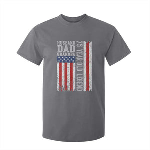 Husband Dad Grandpa 75 Year Old Legend T Shirt For Kid American Flag Birthday Gift