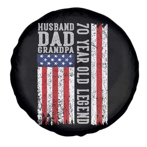 Husband Dad Grandpa 70 Year Old Legend Spare Tire Cover American Flag Birthday Gift