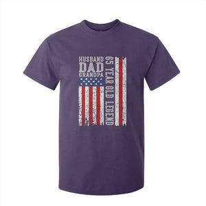 Husband Dad Grandpa 65 Year Old Legend T Shirt For Kid American Flag Birthday Gift