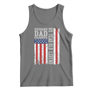 Husband Dad Grandpa 65 Year Old Legend Tank Top American Flag Birthday Gift