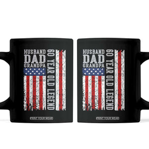 Husband Dad Grandpa 60 Year Old Legend Coffee Mug American Flag Birthday Gift