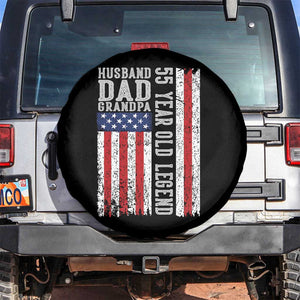 Husband Dad Grandpa 55 Year Old Legend Spare Tire Cover American Flag Birthday Gift