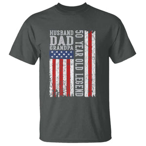 Husband Dad Grandpa 50 Year Old Legend T Shirt American Flag Birthday Gift