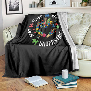 Special Education Teacher Autism Throw Blanket Teach Accept Understand Love
