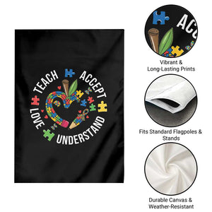 Special Education Teacher Autism Garden Flag Teach Accept Understand Love