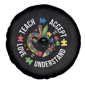 Special Education Teacher Autism Spare Tire Cover Teach Accept Understand Love