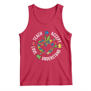 Special Education Teacher Autism Tank Top Teach Accept Understand Love