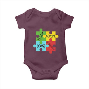 Special Ed Educator Autism Support Baby Onesie Teach Accept Understand Love