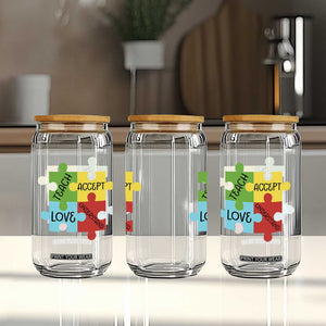Special Ed Educator Autism Support Glass Can Teach Accept Understand Love