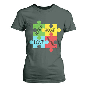 Special Ed Educator Autism Support T Shirt For Women Teach Accept Understand Love