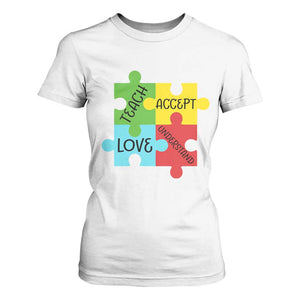 Special Ed Educator Autism Support T Shirt For Women Teach Accept Understand Love