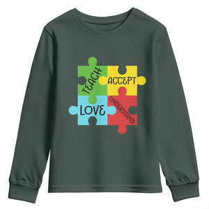 Special Ed Educator Autism Support Youth Sweatshirt Teach Accept Understand Love