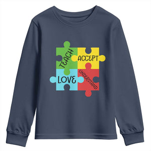 Special Ed Educator Autism Support Youth Sweatshirt Teach Accept Understand Love