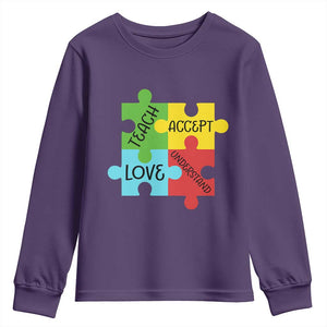Special Ed Educator Autism Support Youth Sweatshirt Teach Accept Understand Love