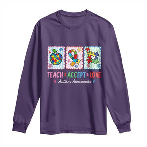 Autism Acceptance Support Long Sleeve Shirt Teach Accept Love