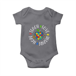 Autism Acceptance Teacher Baby Onesie Teach Love Hope Inspire