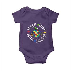 Autism Acceptance Teacher Baby Onesie Teach Love Hope Inspire