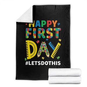 Autism Acceptance Back To School Educator Throw Blanket Happy First Day