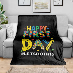 Autism Acceptance Back To School Educator Throw Blanket Happy First Day