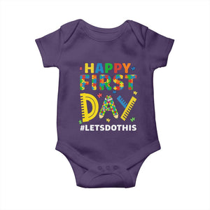 Autism Acceptance Back To School Educator Baby Onesie Happy First Day