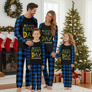 Autism Acceptance Back To School Educator Plaid Pajama Set Happy First Day