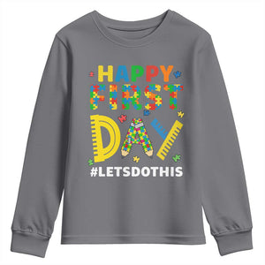 Autism Acceptance Back To School Educator Youth Sweatshirt Happy First Day