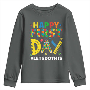 Autism Acceptance Back To School Educator Youth Sweatshirt Happy First Day