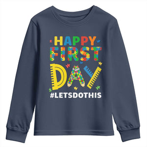 Autism Acceptance Back To School Educator Youth Sweatshirt Happy First Day