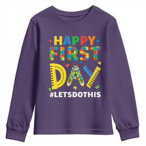 Autism Acceptance Back To School Educator Youth Sweatshirt Happy First Day