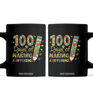 Proud Autism Teacher 100 Days Of School Coffee Mug Making A Difference