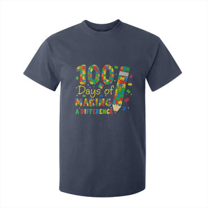 Proud Autism Teacher 100 Days Of School T Shirt For Kid Making A Difference