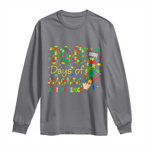 Proud Autism Teacher 100 Days Of School Long Sleeve Shirt Making A Difference
