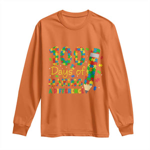 Proud Autism Teacher 100 Days Of School Long Sleeve Shirt Making A Difference