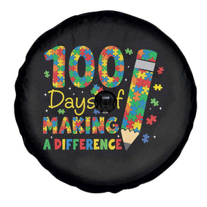 Proud Autism Teacher 100 Days Of School Spare Tire Cover Making A Difference