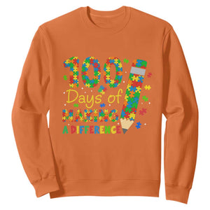 Proud Autism Teacher 100 Days Of School Sweatshirt Making A Difference