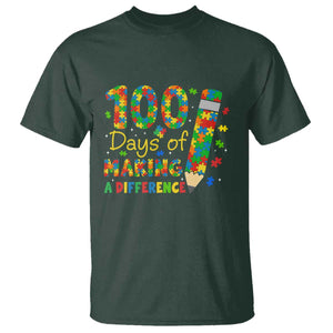 Proud Autism Teacher 100 Days Of School T Shirt Making A Difference