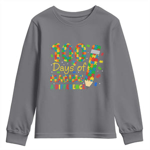 Proud Autism Teacher 100 Days Of School Youth Sweatshirt Making A Difference